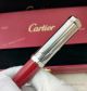 2021 New Cartier Santos Dumont Ballpoint Pen Silver and Red (2)_th.jpg